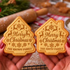 Custom Family Name Merry Christmas Shaped Cookie Stamp HA75 919620