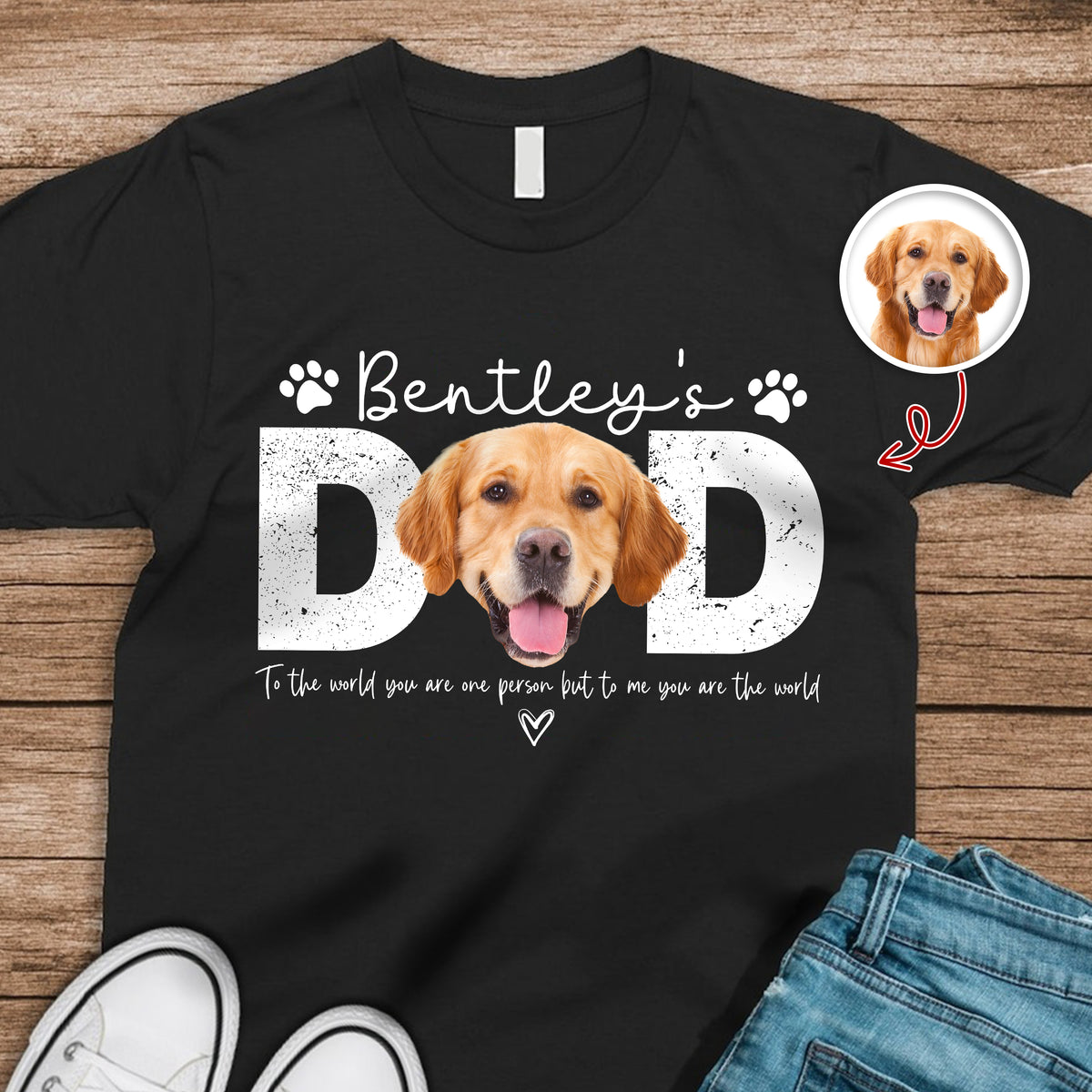 Custom Photo Dog Dad Dark Shirt Fathers Day Gift For Dog Cat Owner HA75 921376
