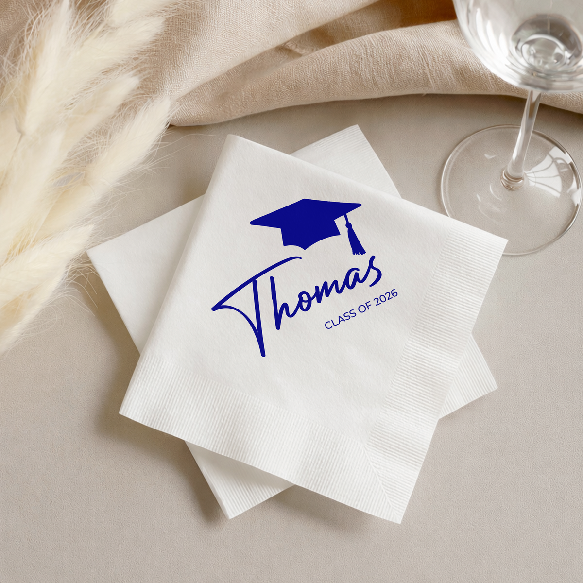 Custom Name Class of 2026 Graduation Napkins - Personalized Party Decor CH07 911316