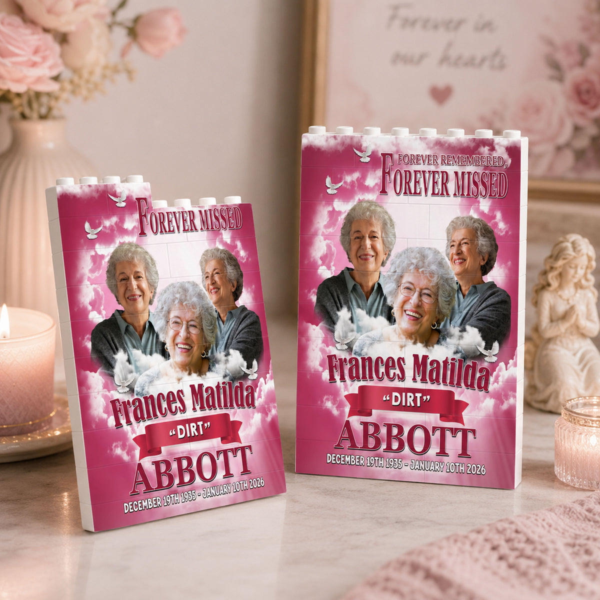 Custom Photo In Loving Memory Memorial Building Brick Block TH10 170279