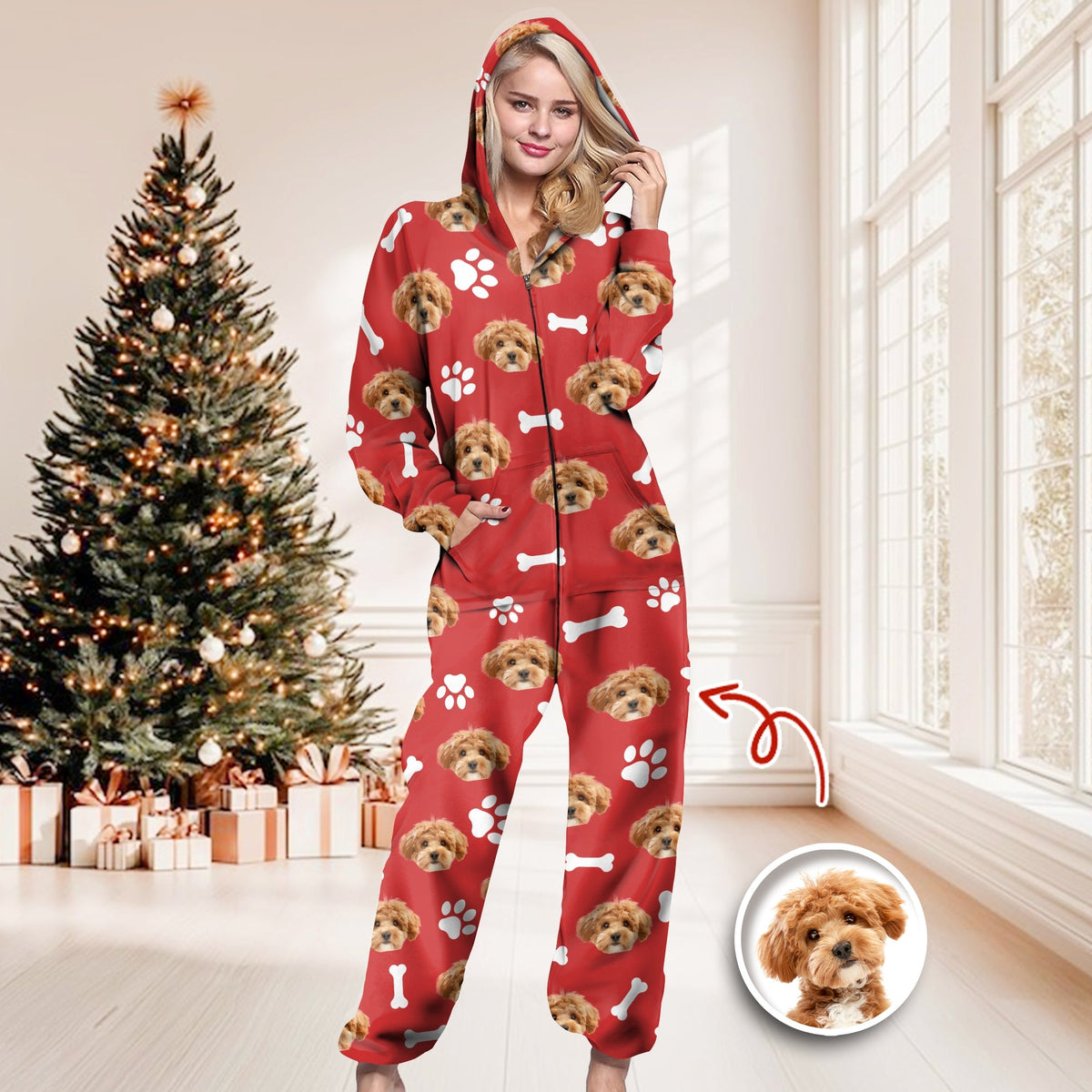 Custom Dog And Cat Photo With Accessories Pattern Pet Onesie Pajamas HO82 894312