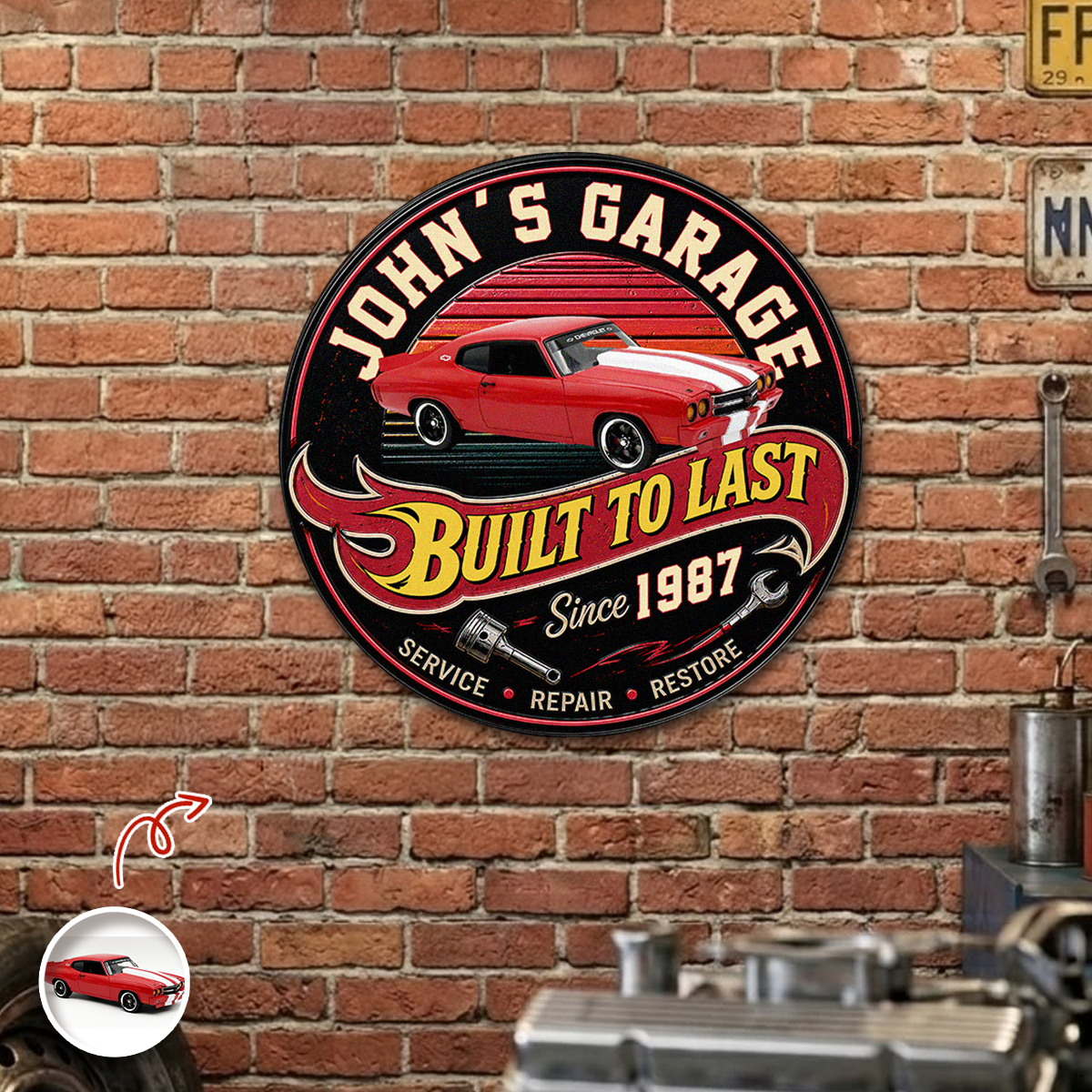 Personalized Built To Last Since Year Car Garaga Metal Sign CH07 911792