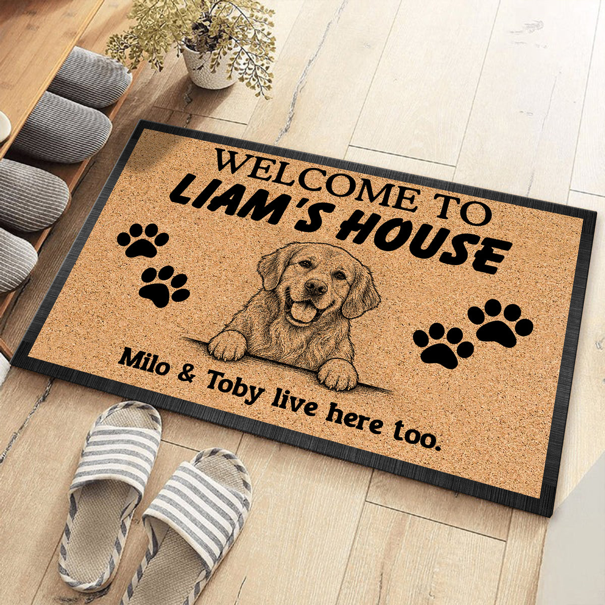 Custom Photo Welcome To Dog House Dog Vintage Doormat HA75 921900