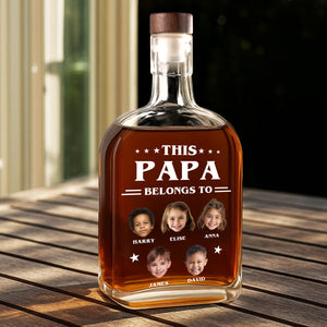 This Papa Is Powered By Love - Family Personalized Custom Whiskey Bottle - Father's Day, Gift For Dad, Grandpa HO82 894076