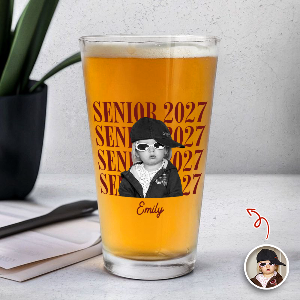 Custom Photo Senior 2027 Print Beer Glass TH10 170623