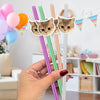 Custom Photo Funny Dog Cat Face Personalized Colorful Straws Birthday Party Decoration LM32 897613