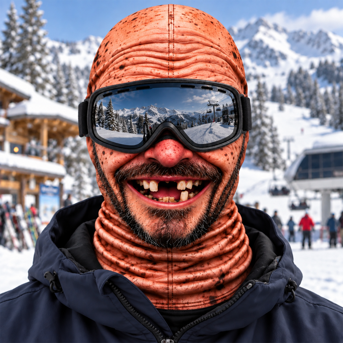 Funny Old Man Face 3D Ski Mask, 3D Novelty Balaclava for Skiing & Snowboarding CH07 180762