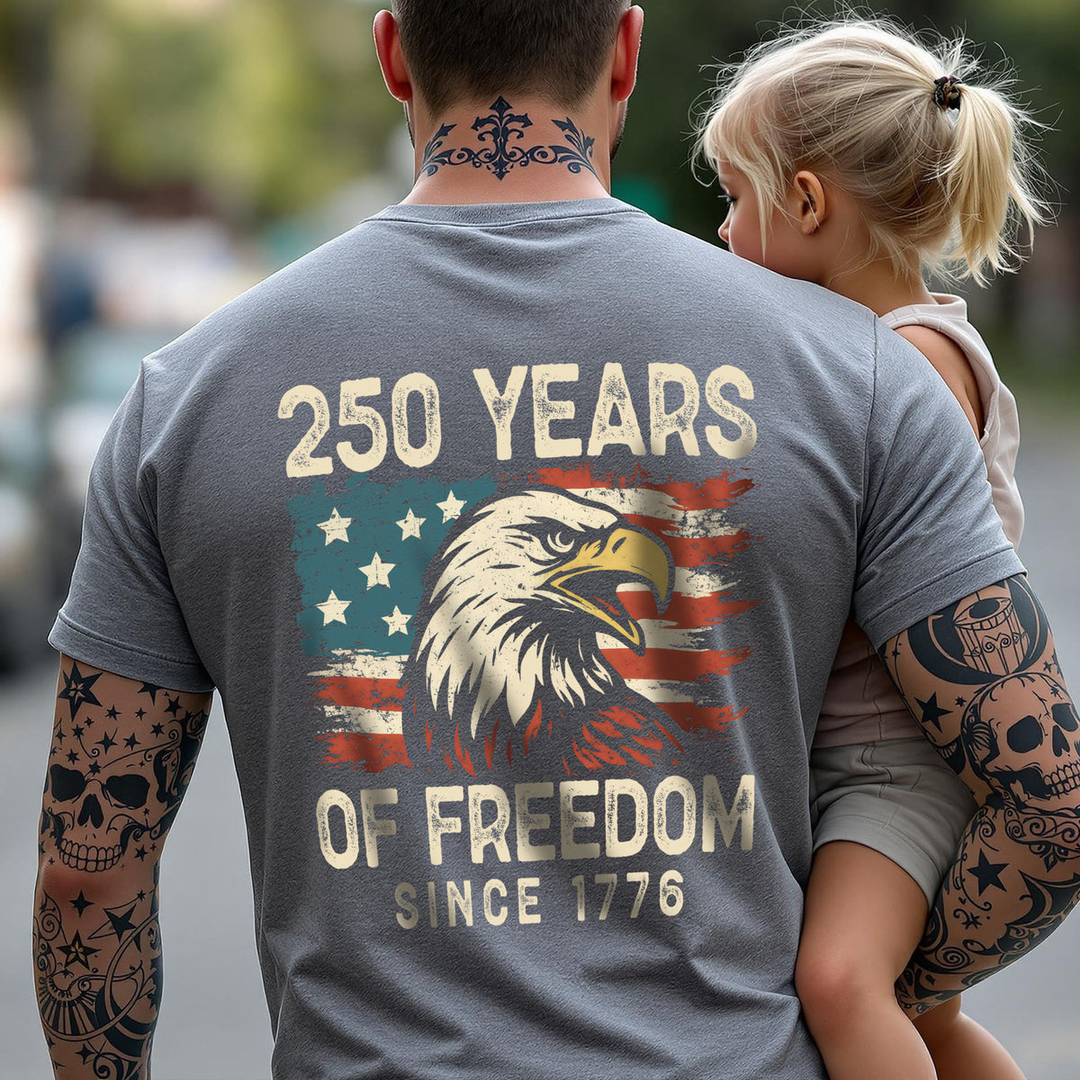 250 Years Of Freedom Since 1776 USA Bald Eagle America Flag Back Side Dark Shirt HA75 897368