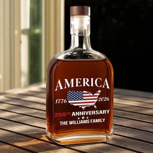 Custom Family Name America 250th Anniversary 1776 2026 United States of America Whiskey Bottle LM32 897715