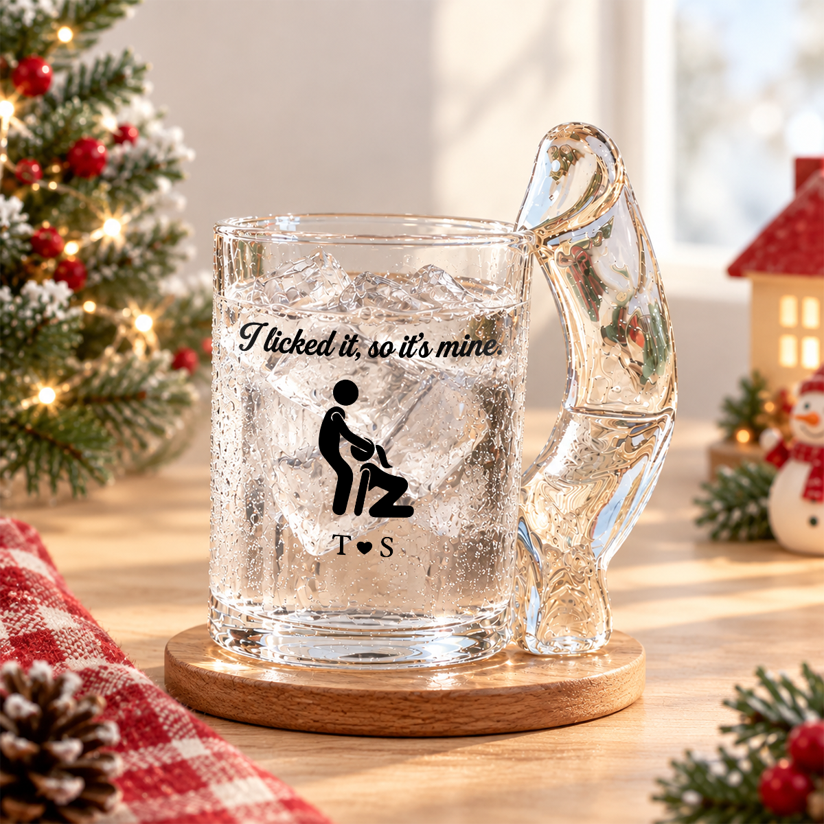 I Lick It So it Mine - Custom Name Naughty Glass Mug Couple Funny Gift CH07 180690