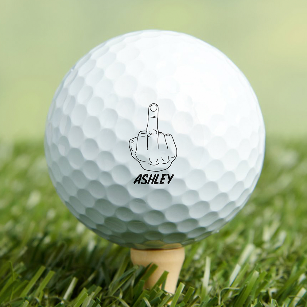 Custom Name Middle Finger Golf Ball Stamp Box, Meme Fun Gift LM32 897545
