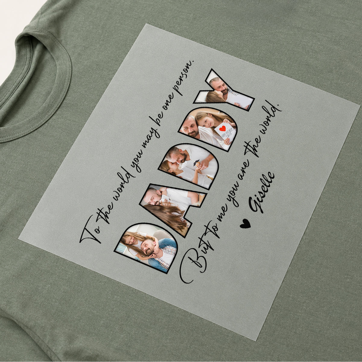 Custom Photo Happy Father's Day To Me You Are The World DTF Transfer - Gift For Dad, Father's Day HO82 902470