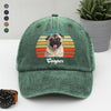 Custom Photo Dog Vintage Retro Washed Denim Baseball Cap HA75 897228