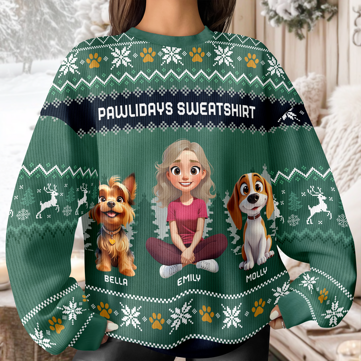 Personalized Pawlidays Sweatshirt Christmas Ugly Sweater TH10 896267