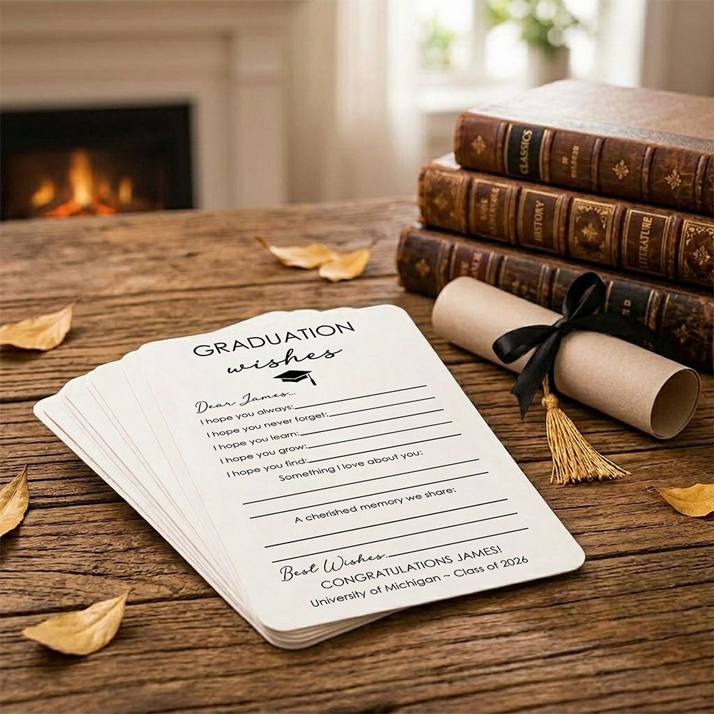 Personalized Graduation Wishes Cards – Advice Cards for Graduation Party, Class of 2026 Decor, Graduation Party Supplies & Keepsake Gift LM32 899941