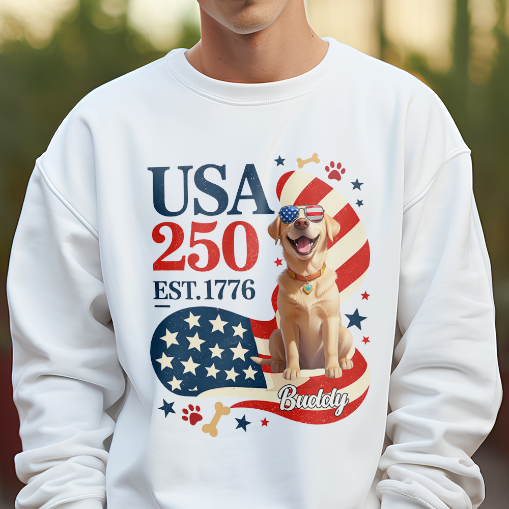 Personalized American Dog 250th Anniversary Patriotic Bright Shirt LM32 899075