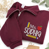 Personalized Teacher Embroidered Quarter Zip Sweatshirt Back to School Teacher Gift CH07 911968