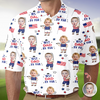 Custom Photo Best Dad By Par Funny Kid US Flag Polo Shirt - Personalized Father's Day Gift HA75 921146