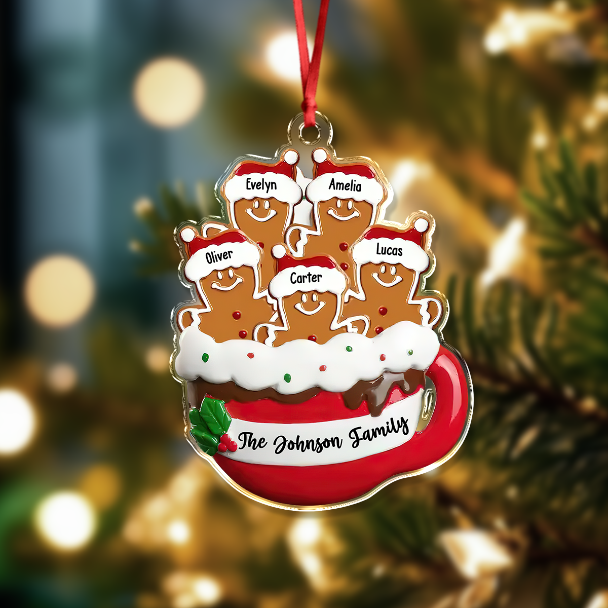 Gingerbread Christmas Acrylic Ornament Personalized Gift For Family HO82 894642