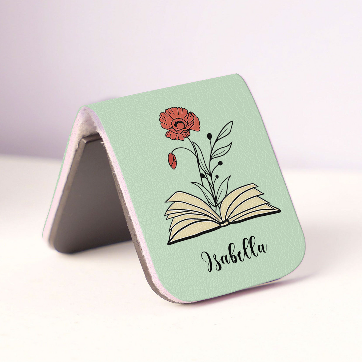 Custom Leather Birth Flower  Leather Magnetic Bookmark For Book Lovers CH07 899518