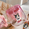Custom Photo Dog Mom Cat Mom Pink Gradient Glass Mug - Gift For Dog Cat Mom, Mother's Day HO82 901768