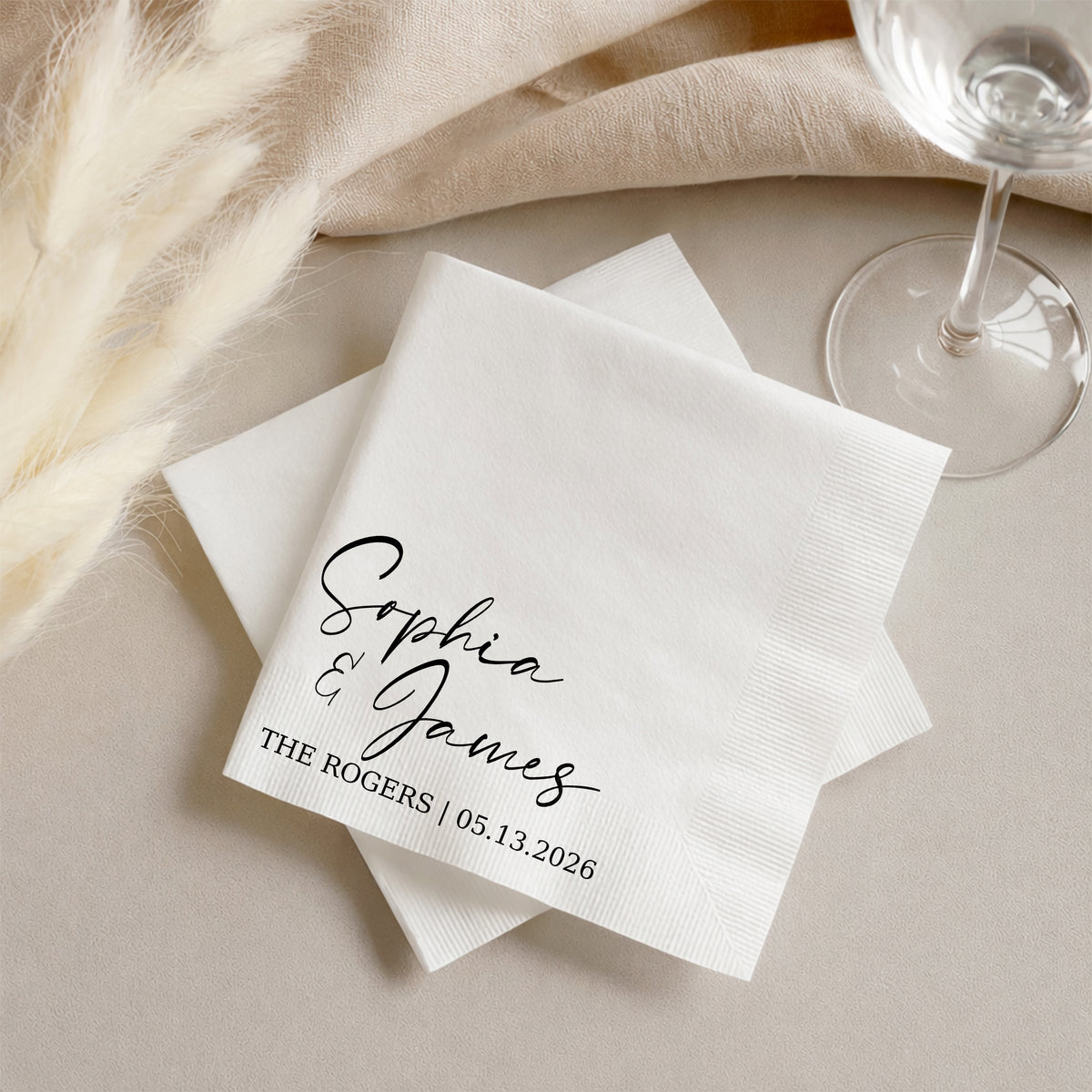 Personalized Wedding Napkins for Engagement Party, Bridal Shower & Wedding Decor, Wedding Reception Napkins HA75 921174