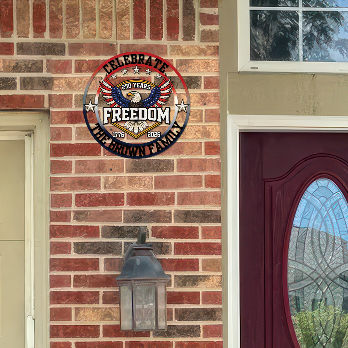 America 250 Years of Freedom 1776–2026 Anniversary Monogram Metal Sign Patriotic Gift CH07 910416