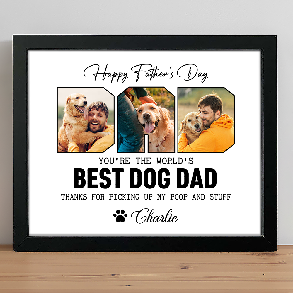 Custom Photo Happy Father's Day Best Dog Dad Picture Frame Gift For Father's Day HO82 893970