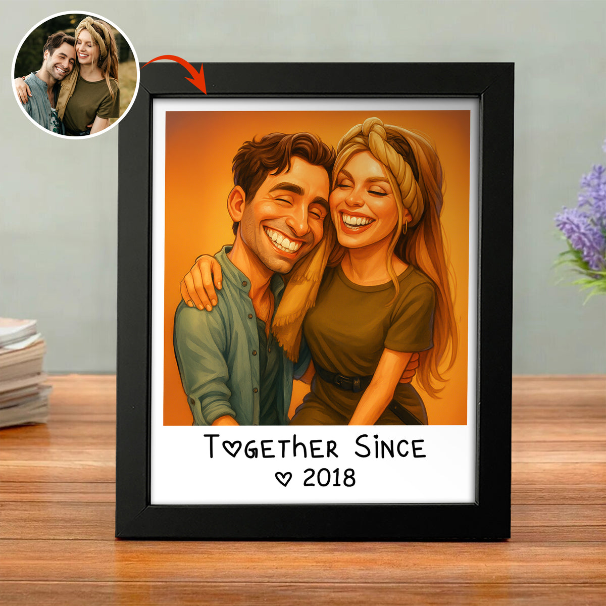 Caricature Wall Art For Funny Couples Picture Frame LM32 895097