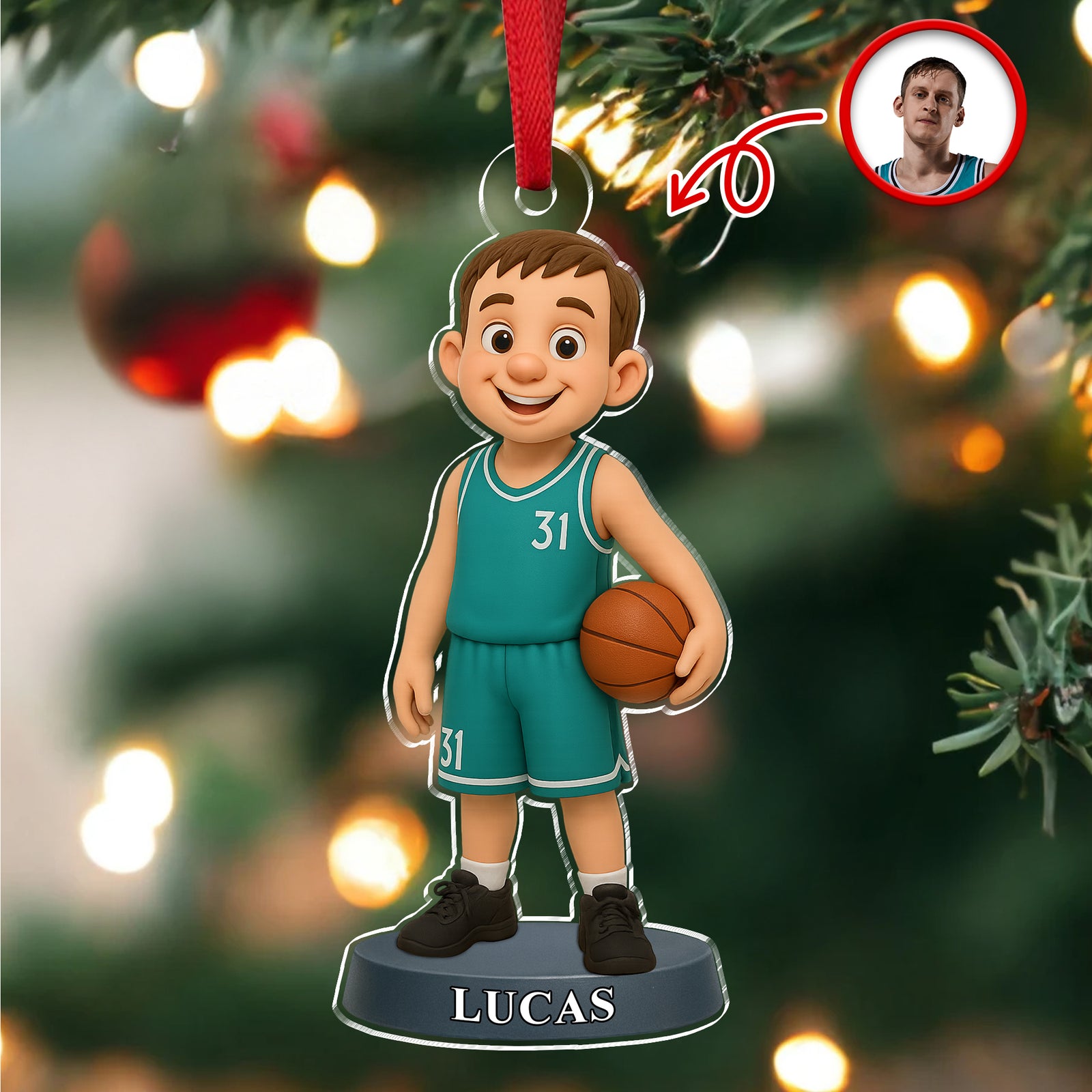 Custom Photo Basketball 3D Effect Figure Art Acrylic Ornament Gifts For Sports Lovers HA75 897622