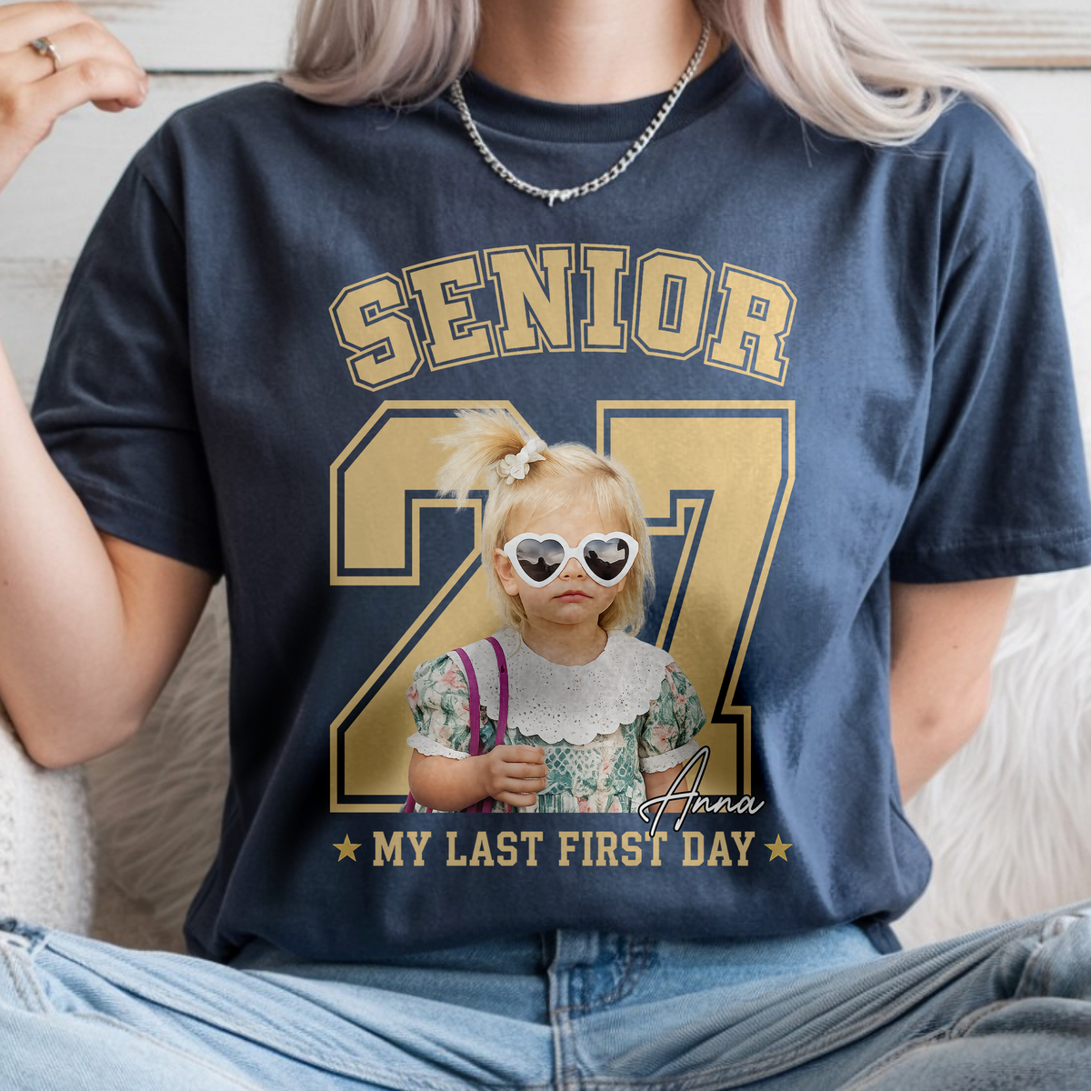 Senior 2027 My Last First Day Custom Photo Comfort Shirt CH07 180308