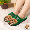 Custom Cute Dog Photo American Flag Christmas Pattern Slippers For Dog Lovers LM32 893881