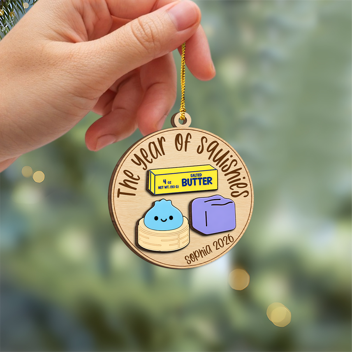 Personalized The Year Of Squishies Layer Wood Ornament Gift For Family HO82 903642