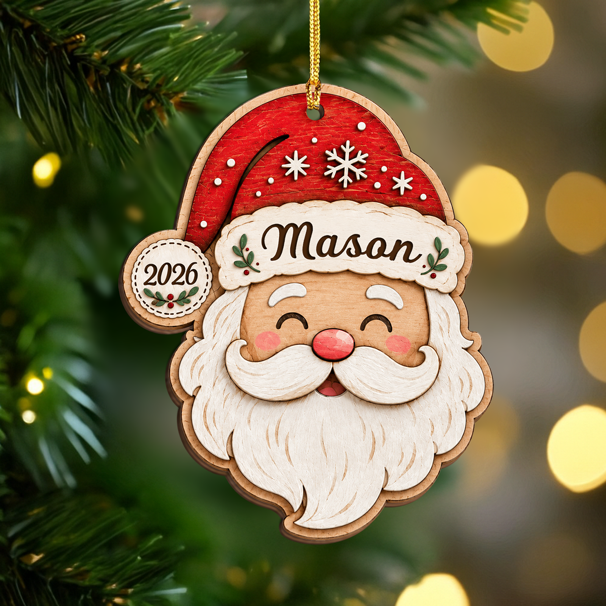 Personalized Custom Name Layer Wood Ornament For Christmas Decor TH10 171149