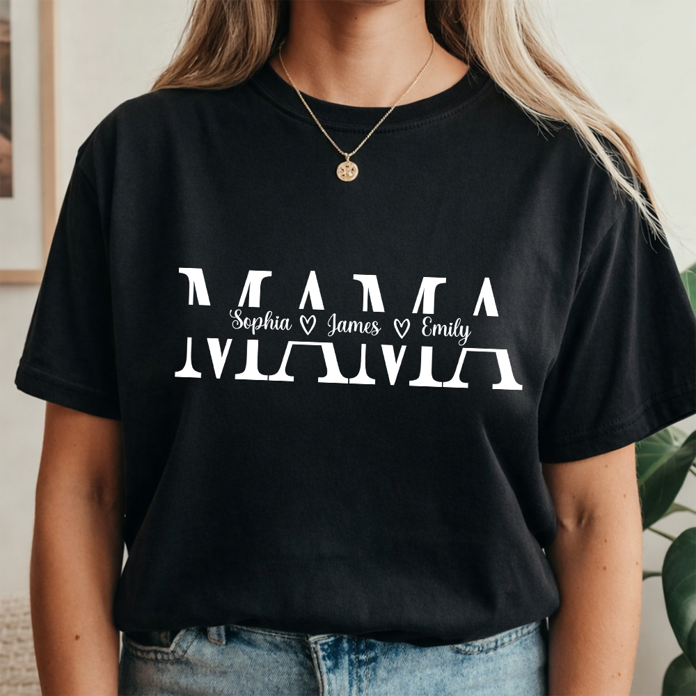 Custom Kid Name Personalized Dark Shirt For Mom, Mother Day Gift CH07 910752