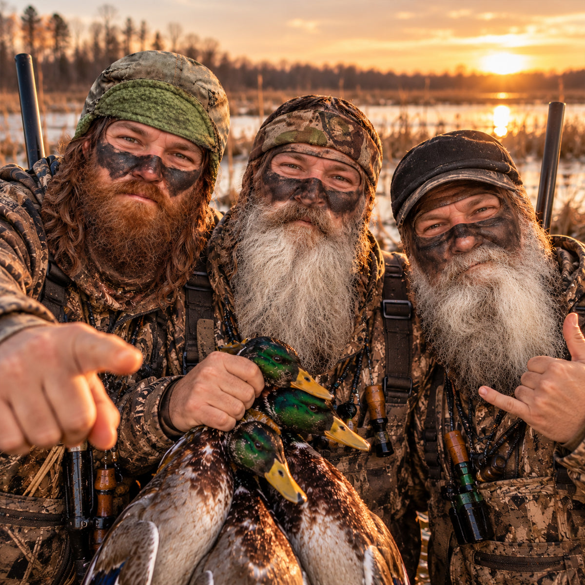 Funny Face Camo Hunting Ski Mask, 3D Beard Design Funny Gift HA75 919574