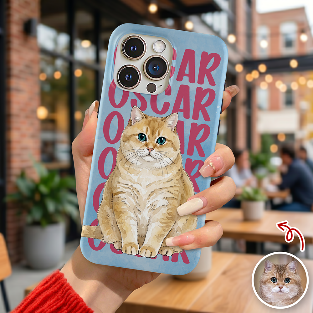 Custom Pet Portrait & Name Watercolor Style Gift For Pet Owners Phone Case TH10 170277