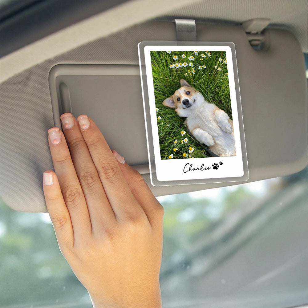 Custom Pet Photo Car Visor Clip - Personalized Gift for Pet Lovers, Dog & Cat Owners LM32 899595
