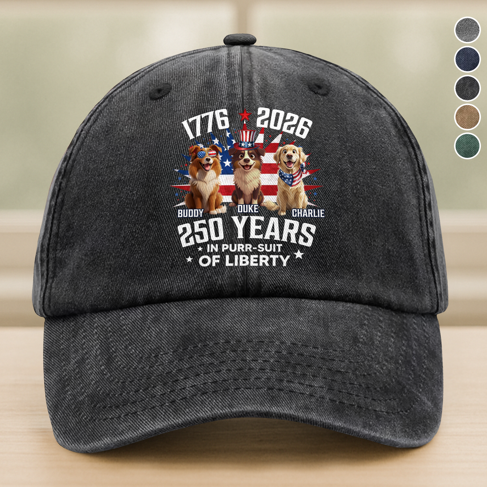 Personalized Freedom Vintage Washed Denim Baseball Cap HO82 901226