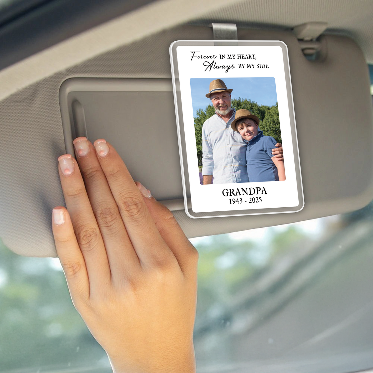 Personalized Memorial Photo Car Visor Clip, Loss Of Dad Gift, Sympathy Gift for Loss of Loved Ones, In Loving Memory, Family Memorial Gifts HO82 900750