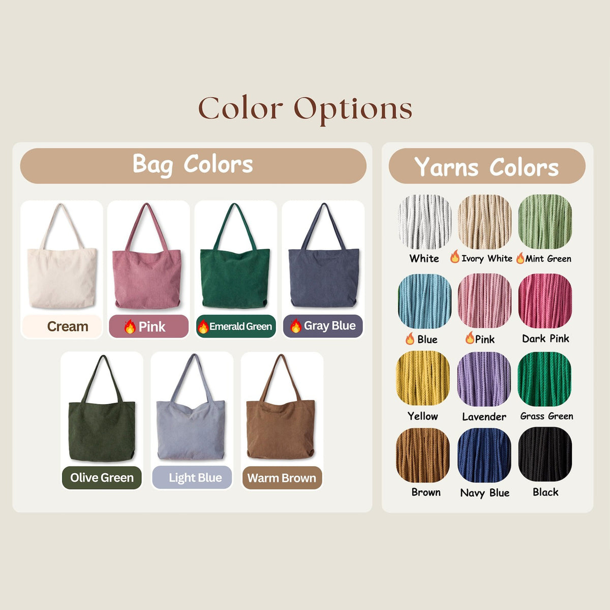 Personalized Embroidered Corduroy Tote - Bridesmaid Gift, Everyday Essential & Weekender HA75 920584