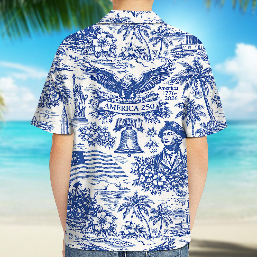 America 250th Anniversary 1776-2026 Toile De Jouy Style Kid Hawaii Shirt TH10 169407