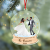 Custom Photo Our First Christmas As Acrylic Ornament, Personalized Newlywed Keepsake HA75 919080