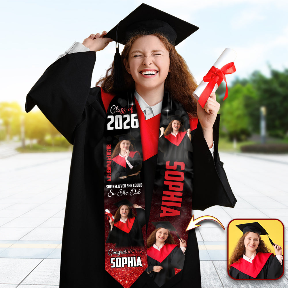 Custom Photo School Name Senior Class of 2026 Graduate Stole Graduation Gifts HO82 901642