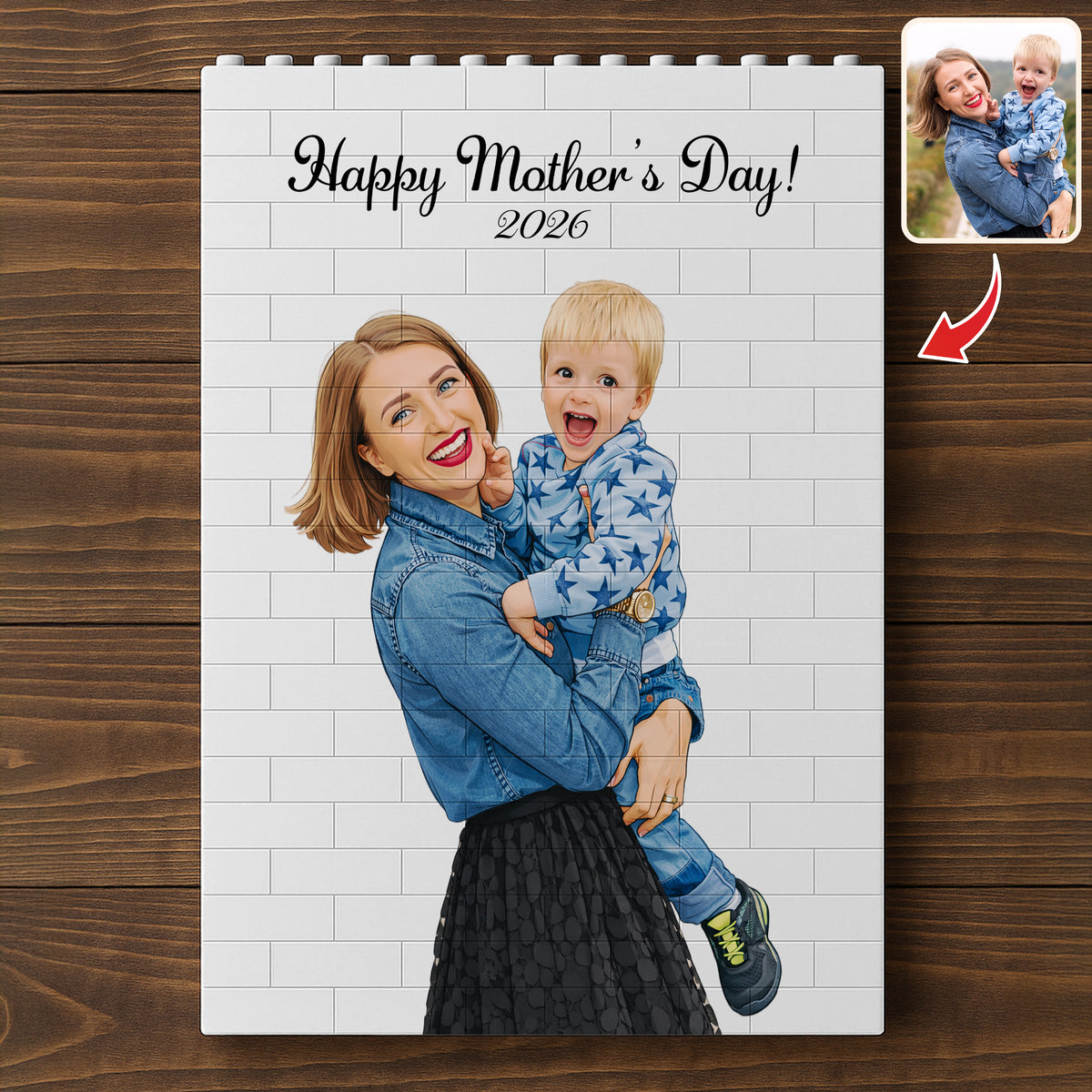Custom Photo Family Building Brick Blocks Mother's Day Gift HA75 920638