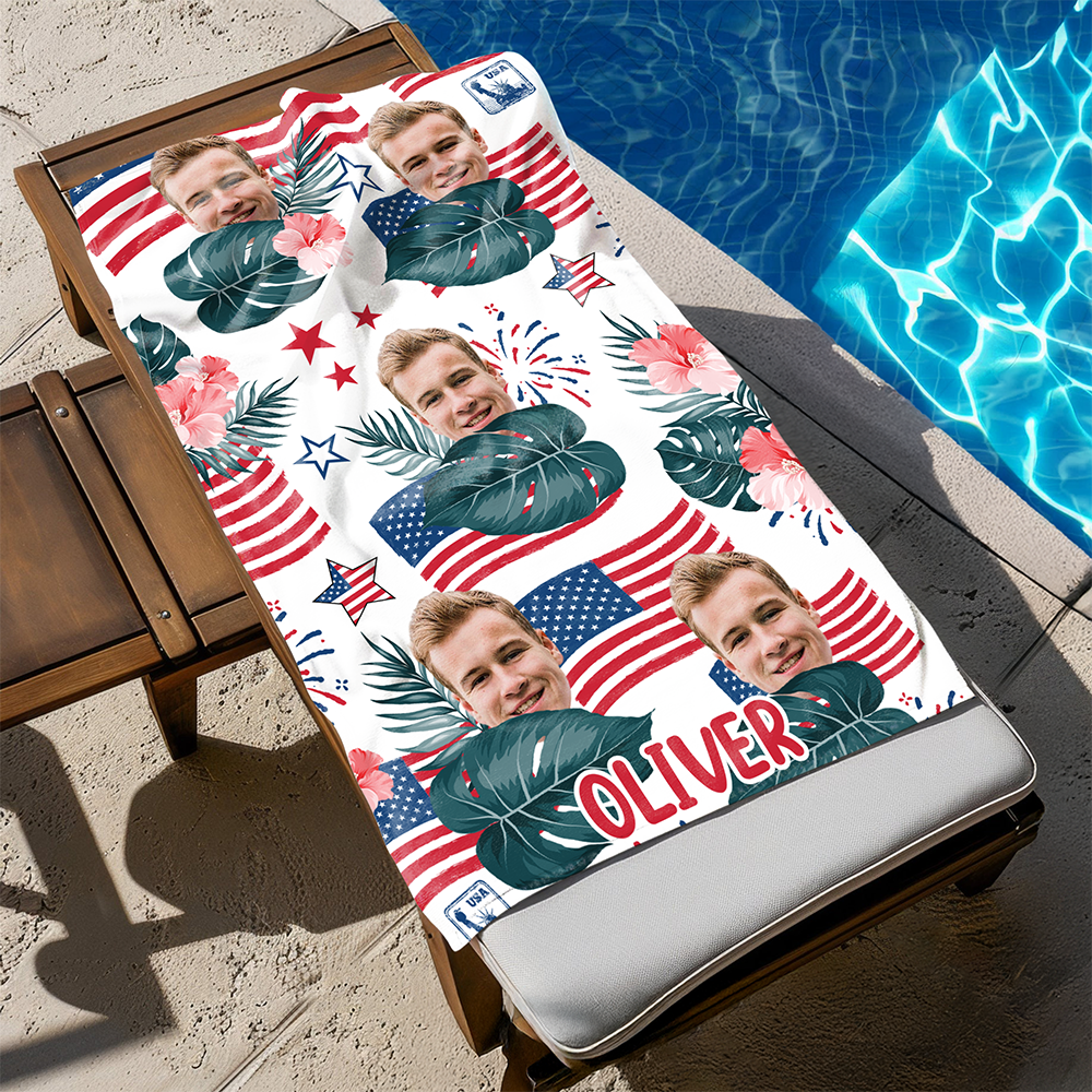 Custom Independence Day Photo Beach Towel CH07 895800