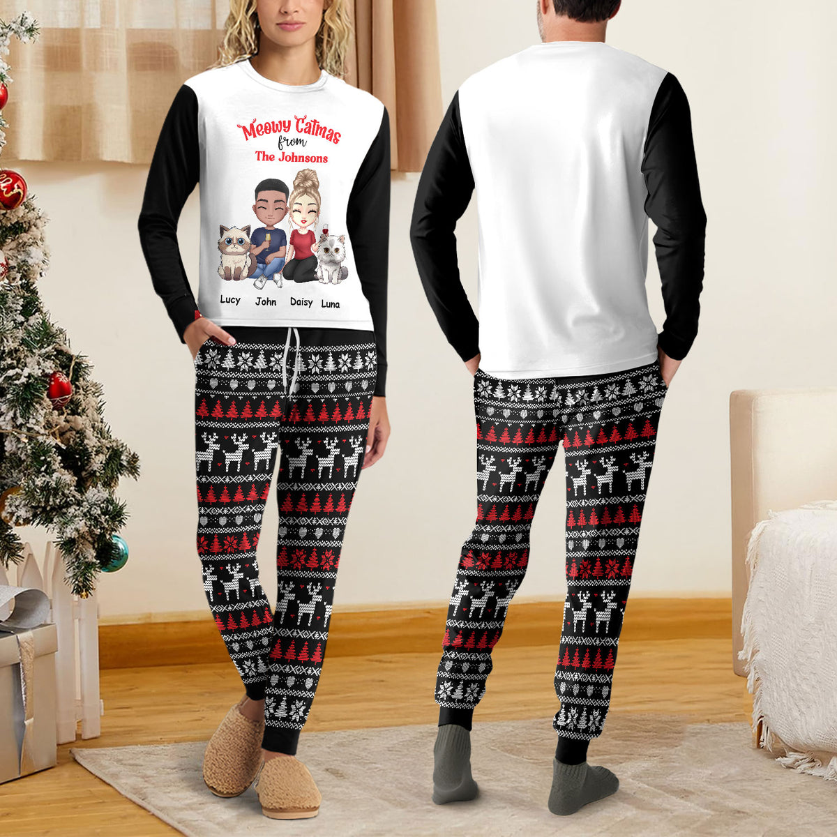 Personalized Merry Christmas With Pet Sleepwear HO82 900310