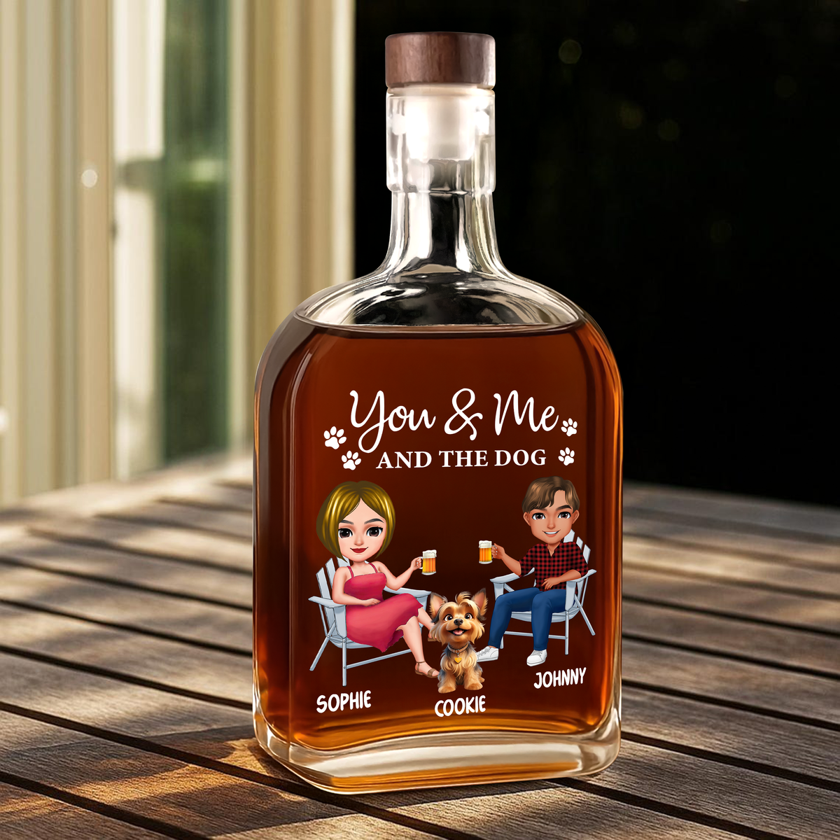 You And Me And The Dogs - Personalized Whiskey Bottle TH10 896893