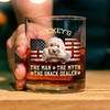 Custom Photo Dog Dad The Man The Myth American Flag Dad Rock Glass HA75 892272