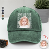 Personalized Vintage Photo Best Dad Mom Ever Washed Denim Baseball Cap HA75 921434